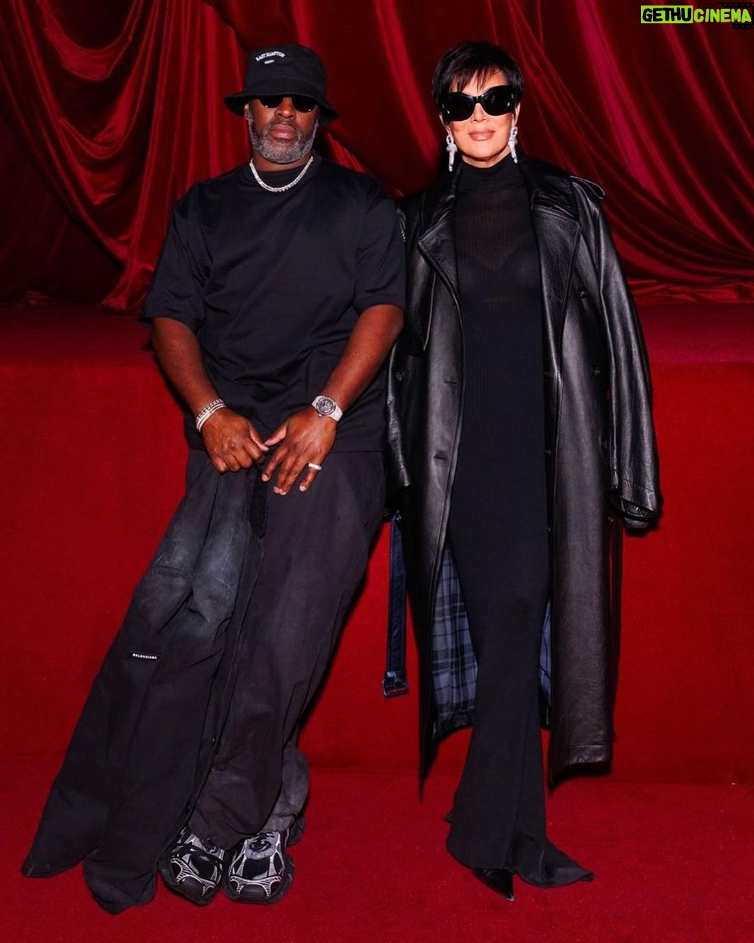 Kris Jenner Instagram - Thank you @balenciaga for the fabulous show!!! @coreygamble @parishilton @nickyhilton #Balenciaga 🇫🇷 #ParisFashionWeek