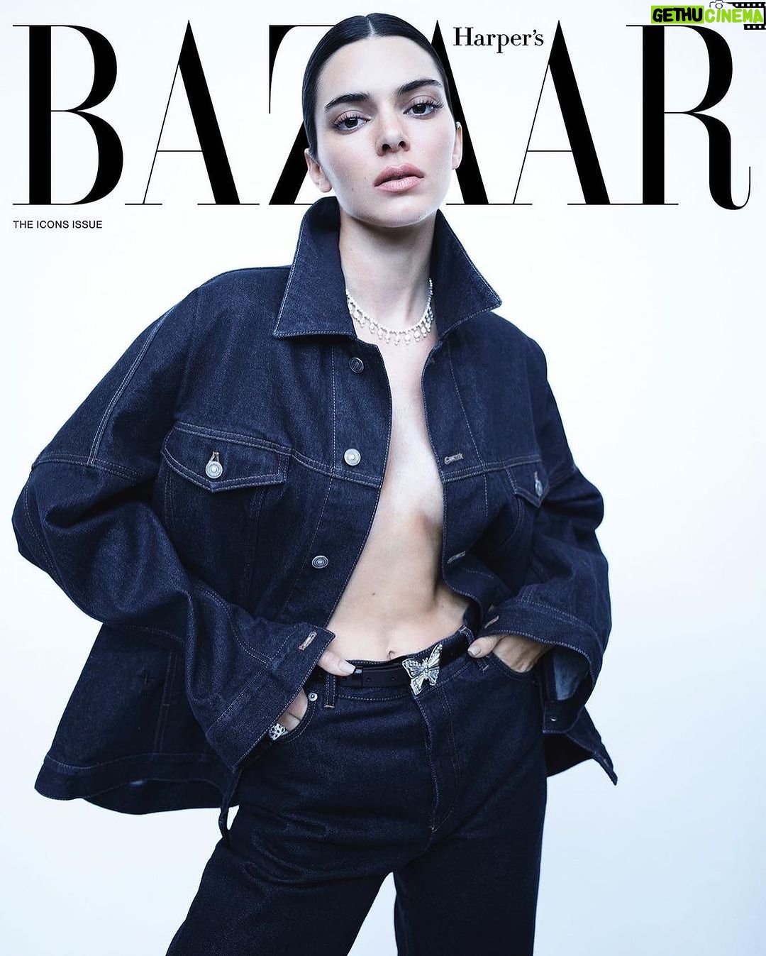 Kris Jenner Instagram - Kenny on the cover of @harpersbazaarus ICONS issue! @kendalljenner 🖤 shot by @mario_sorrenti