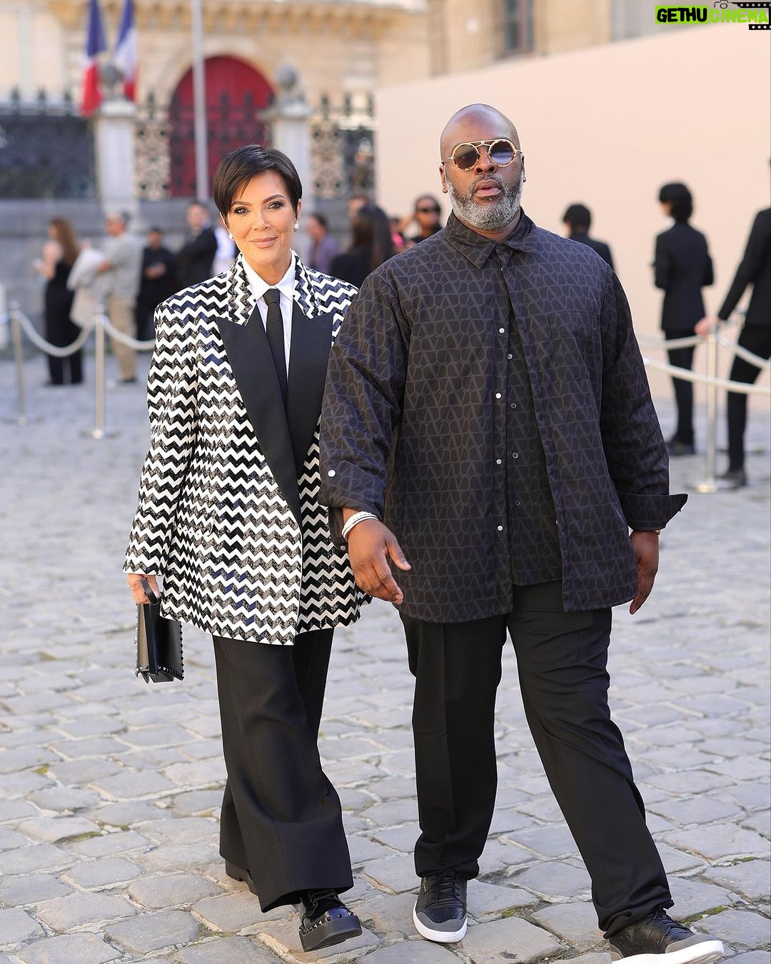 Kris Jenner Instagram - Thank you @pppiccioli @yigit @maisonvalentino for the amazing experience, the BEAUTIFUL show and the exquisite looks and stunning outfits! We had the best time and are always grateful!! β€οΈππΌ #Valentino @coreygamble #ParisFashionWeek