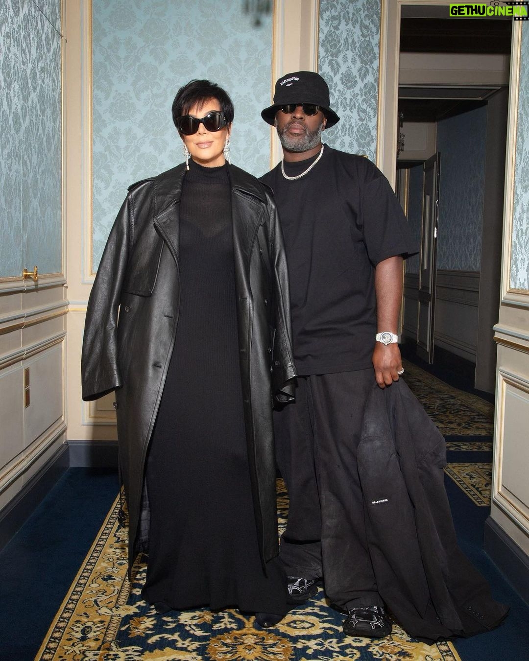 Kris Jenner Instagram - Thank you @balenciaga for the fabulous show!!! @coreygamble @parishilton @nickyhilton #Balenciaga 🇫🇷 #ParisFashionWeek