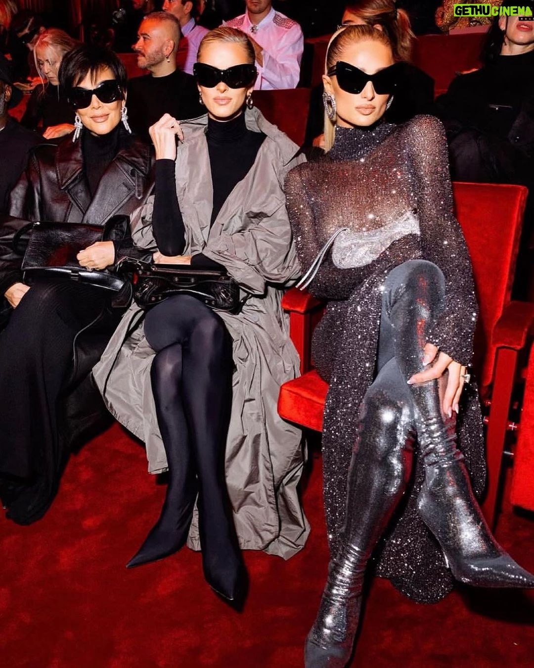 Kris Jenner Instagram - Thank you @balenciaga for the fabulous show!!! @coreygamble @parishilton @nickyhilton #Balenciaga 🇫🇷 #ParisFashionWeek
