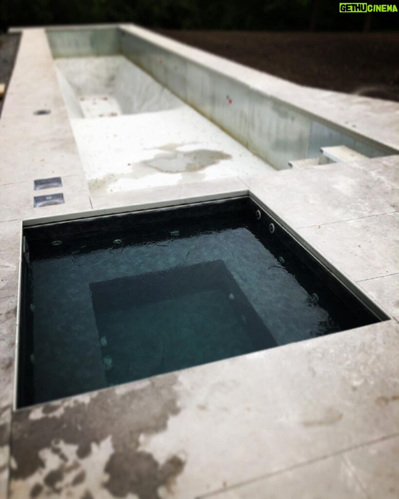 Kristen Holden-Ried Instagram - There is water in a hole !!! Hopefully the big one before Canada Day... Fingers crossed. @betzpools #getitdone