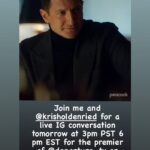 Kristen Holden-Ried Instagram - Tonight at 6pm EST this handsome fella and myself will be chatting #departure @departure_tv Season 1 starts airing TONIGHT on @peacocktv Join us if you can :)