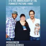 Kristen Holden-Ried Instagram - Yes this happened @dragoncon Yes @theonlypaulamos took the shot. Yes that’s @kccollinsworld Yes that’s a real life werewolf baby suckling on my teet. Yes it hurt. And yes! That’s @rachieskarsten Every other picture you see of her is photoshop bullshit. ❤️