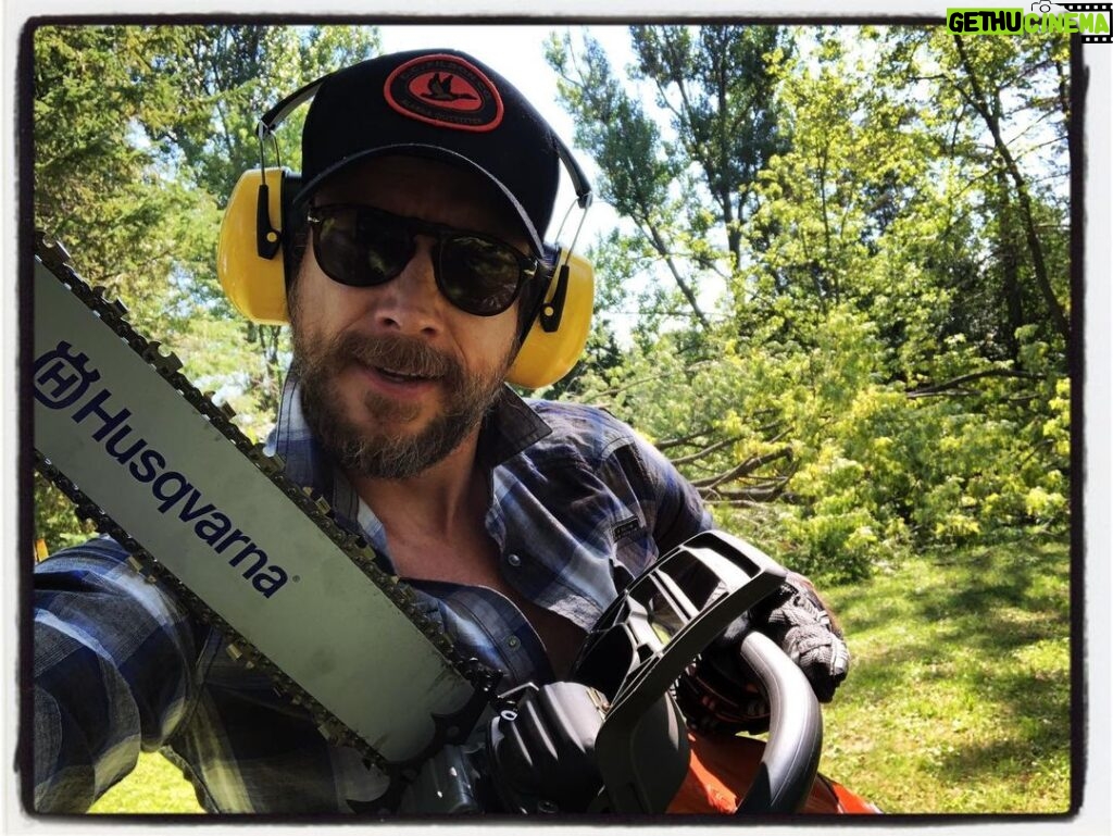 Kristen Holden-Ried Instagram - Trees VS me and my Husqvarna... 0 - 4 I pray the trees never win one... #farmlife Is Husqvarna Swedish?!? #theswedes