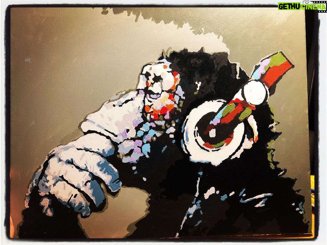 Kristen Holden-Ried Instagram - Things to do during lockdown... Self portraits 😜 Hope you’re all staying safe and taking care of each other out there. Big love. (It’s paint by numbers) (I’m not that good)