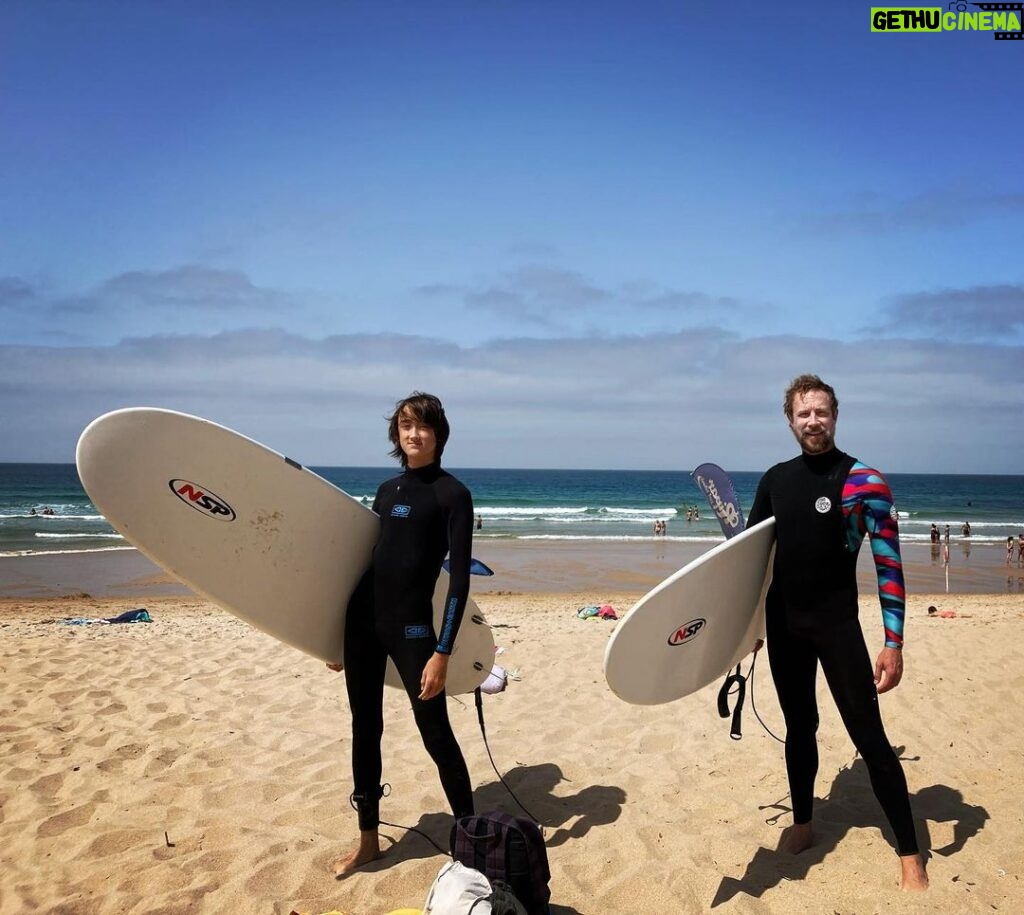 Kristen Holden-Ried Instagram - He’s gotten so big!! The boys got to catch some waves :) Woot!! #portugal #surfing