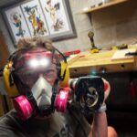Kristen Holden-Ried Instagram - Ready for my next role as a deep space miner ! Or wood worker… if they still have wood in the future. #woodworking #router #doityourself