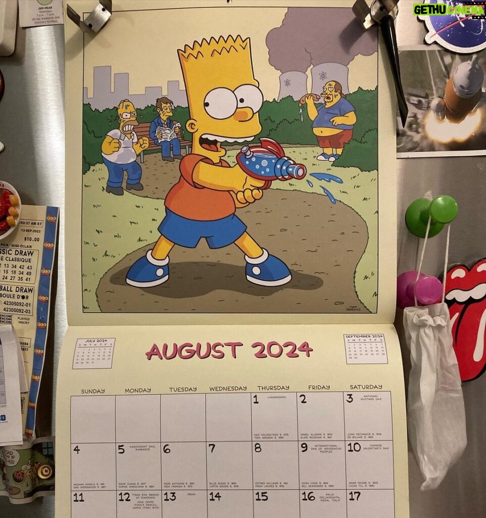 Kristen Holden-Ried Instagram - Well, I’m not usually one for omens… But this year is starting off pretty awesome !! You know you’ve made it when you’re in the Simpson’s calendar !! That’s right @prideofgypsies ! I beat you out for the August 1st spot! Eat my shorts 😜 Whoever at the Simpsons calendar publishing company that thought I’d make a worthy addition … Many thanks 🙏 I live in anticipation of the millions of google hits I’ll get August 1st when the entire Simpson affiliate ask: Who the f*ck is Kris Holden-Ried ??? 😜❤