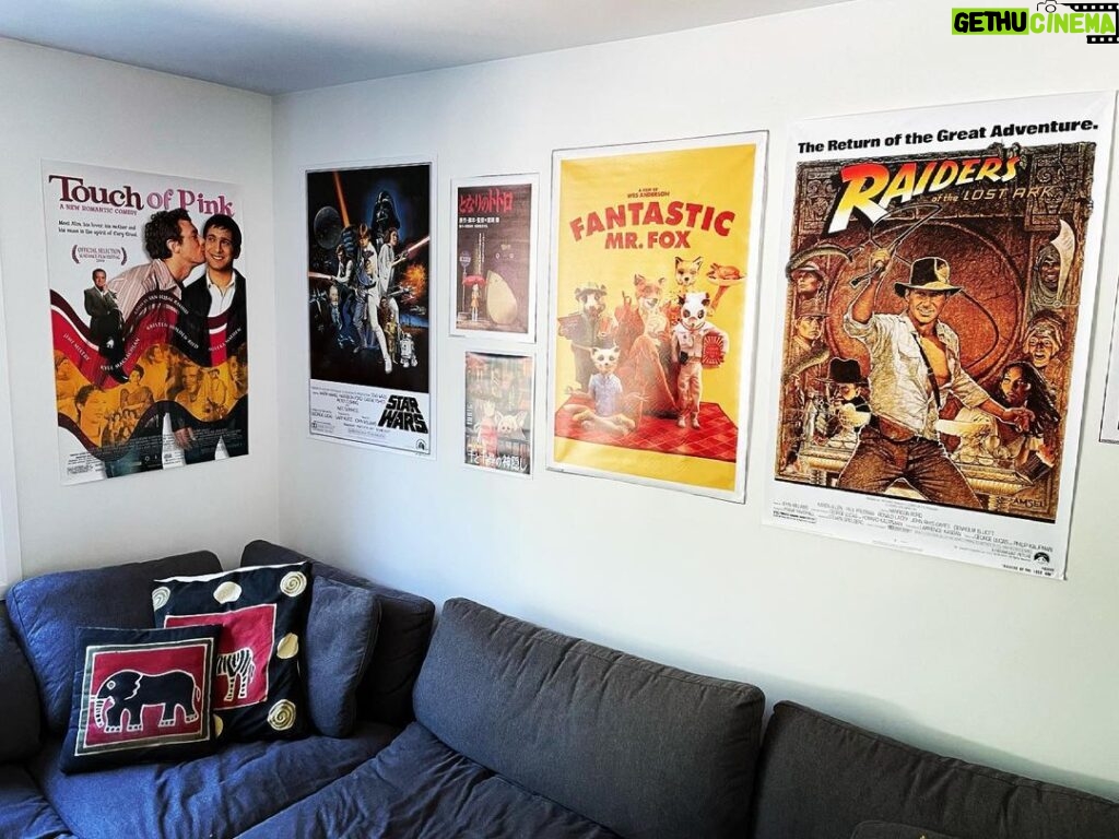 Kristen Holden-Ried Instagram - Finally got around to hanging some posters in the TV room. A couple classics, a bit of #wesanderson some #studioghibli and a terrific romantic comedy that was unfortunately before it’s time… and got slapped with an R rating just because two men kiss in it. That was censorship in 2004. Glad the times have changed. Thanks @minds_iir for letting me be your Giles. This film was one of the true gifts of my career. @mistryeats @yourstrulysuleka @kyle_maclachlan #touchofpinkmovie