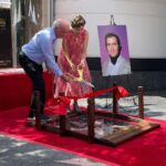 Kristen Schaal Instagram - Today I donated the first ever @hwdwalkoffame Foot Bridge at Andy Kaufman’s ceremony. My hope is that no one’s dirty feet, dog shit, bird shit, or gum will ever touch his precious star that took 40 years after his death to get. I also donated a rug to go over the bridge to keep it clean too. Thank you to Arturo Guzman and his friend for building it, Rich Blomquist for the rug idea (zoom in on rug), the Kaufman’s for letting me be a part of this historical event, and to Andy for the inspiration.