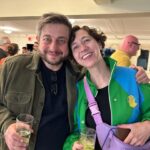 Kristen Schaal Instagram – When your sweet friend gets married and your other sweet friend catches you both looking pretty sweet. Xo, @eugenemirman & xo, @holswalls2.0
