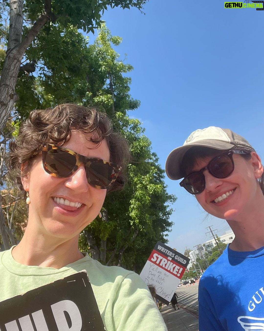 Kristen Schaal Instagram - Strike dump. Schaals striking, striking with Mad Men creator and writers, striking with Mysterious Benedict coworkers, striking with Bob’s Burgers writers. #wgastrong