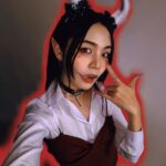 Kung Ching-Ting Instagram - #😈 ：「在人間要幹點什麼壞壞的事呢～～？」 原本想很敷衍的扮幽靈 但這塊布有點貴⋯⋯我捨不得挖眼睛洞 只能掀開走路（然後素顏面世更像鬼^_^？ 那⋯就⋯淺淺畫惡魔妝 裝扮不夠，特效來湊(⁎⁍̴̛ᴗ⁍̴̛⁎) 🎊🎃祝大家萬聖節快樂🎃🎉 #happyhalloween #萬聖節 全部飾品 @zanzan_accessory 士林夜市