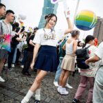 Kung Ching-Ting Instagram - 🌈🌈 🌈🌈 🌈🌈 #彩虹遊行 🌈🌈 🌈🌈 🌈🌈 👗 @gaptaiwan 💄 @kungchingting ✂️ @jarvis_lin0131 #gaptaiwan #gapootd #celebratingloveallways 市政府