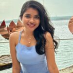 Kusuma Degalamari Instagram - 💙🌊 Throwback, beach, sea, backwater, blue, sky, peace, nature, birds, happy life, goa, travel diaries, ootd, photography, travel life, Animal movie, Arjit singh, Ranbir kapoor, Rashmika mandanna, sandeep reddy vanga, bollywood song