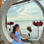 Kusuma Degalamari Instagram - Lost in blue, with flowers by the sea—a serene moment painted in simplicity and grace. Sea, sky, beach, blue dress, goa, throwback, flowers, ootd, vibe, photography, travel life, travel photography, holiday, vacation, actor, kusuma Kiki Goa
