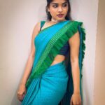 Kusuma Degalamari Instagram - Monday greens 💚 #sareelove #saree #kusuma #kusumadegalamari #instagood #instafashion #explorepage #ootd #baby #babythemovie