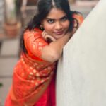 Kusuma Degalamari Instagram - From the threads of tradition to the colors of celebration, this orange half saree tells a story of resilience, joy, and embracing cultural roots. May your journey be as vibrant as the fabric that weaves your narrative. 🌟 Festival, festive vibes, Indian wear, lehenga, kites, colors, happy times, family, friends, wishes, 2024, sankranthi, lohri actor, telugu festival, kusuma, kusuma degalamari, ootd, orange, fashion