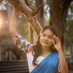 Kusuma Degalamari Instagram - 🤍💙 📷 @sandeepgudalaphotography 👗 @duta_couture Ootd, photography, photoshoot, white, blue, lehenga, traditional, nature, woods,