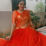 Kusuma Degalamari Instagram - Happy me ❤️🧿 Festival, festive vibes, Indian wear, lehenga, kites, colors, happy times, family, friends, wishes, 2024, sankranthi, lohri actor, telugu festival, kusuma, kusuma degalamari, ootd, orange, fashion
