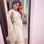 Kusuma Degalamari Instagram - All about the white vibes🤍 Saree, white saree, saree love, ootd, selfie, mirror selfie, instagood, outfit, actor, Hyderabad, traditional,