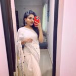 Kusuma Degalamari Instagram - All about the white vibes🤍 Saree, white saree, saree love, ootd, selfie, mirror selfie, instagood, outfit, actor, Hyderabad, traditional,
