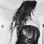 Kylie Jenner Instagram - just me and my @khy faux leather mini 🖤 launching november 1st on khy.com