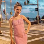 Lévanah Solomon Instagram - 💖🎶Let’s stay like this forever 🕶️💗 (Cette chanson>>>>>>) #sunset #night #travel #pink #yellow #blue #purple #pastel #vacation #holiday #summer #beach #girl #palmtrees #mileycyrus Tel Aviv Beach
