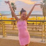 Lévanah Solomon Instagram - 💖🎶Let’s stay like this forever 🕶️💗 (Cette chanson>>>>>>) #sunset #night #travel #pink #yellow #blue #purple #pastel #vacation #holiday #summer #beach #girl #palmtrees #mileycyrus Tel Aviv Beach