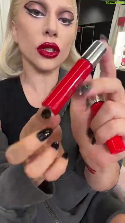 Lady Gaga Instagram - #NationalLipstickDay Ruby Shine is SOLD OUT on Hauslabs.com but we still have limited stock on Sephora.com so go there to get my Chromatica show lip ATOMIC SHAKE LIP LACQUER It’s a zero transfer vegan PATENT high-gloss finish