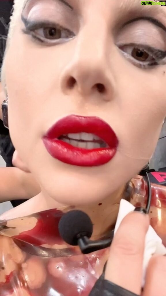 Lady Gaga Instagram - 2 hrs BACKSTAGE AT CHROMATICA BALL Atomic Shake Lip Lacquer by @hauslabs out now @sephora and hauslabs.com! Vegan Patent Leather Lip ZERO TRANSFER 🫦 I HAVE THE RECEIPTS