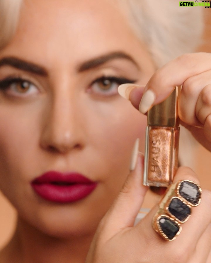 Lady Gaga Instagram - LA LUCE ✨ Our @hauslabs lip glaze delivers a glossy finish that plumps & moisturizes your pout 💋 I’m wearing the shade ‘Granita’ inspired by an iconic Italian dessert! ❤️