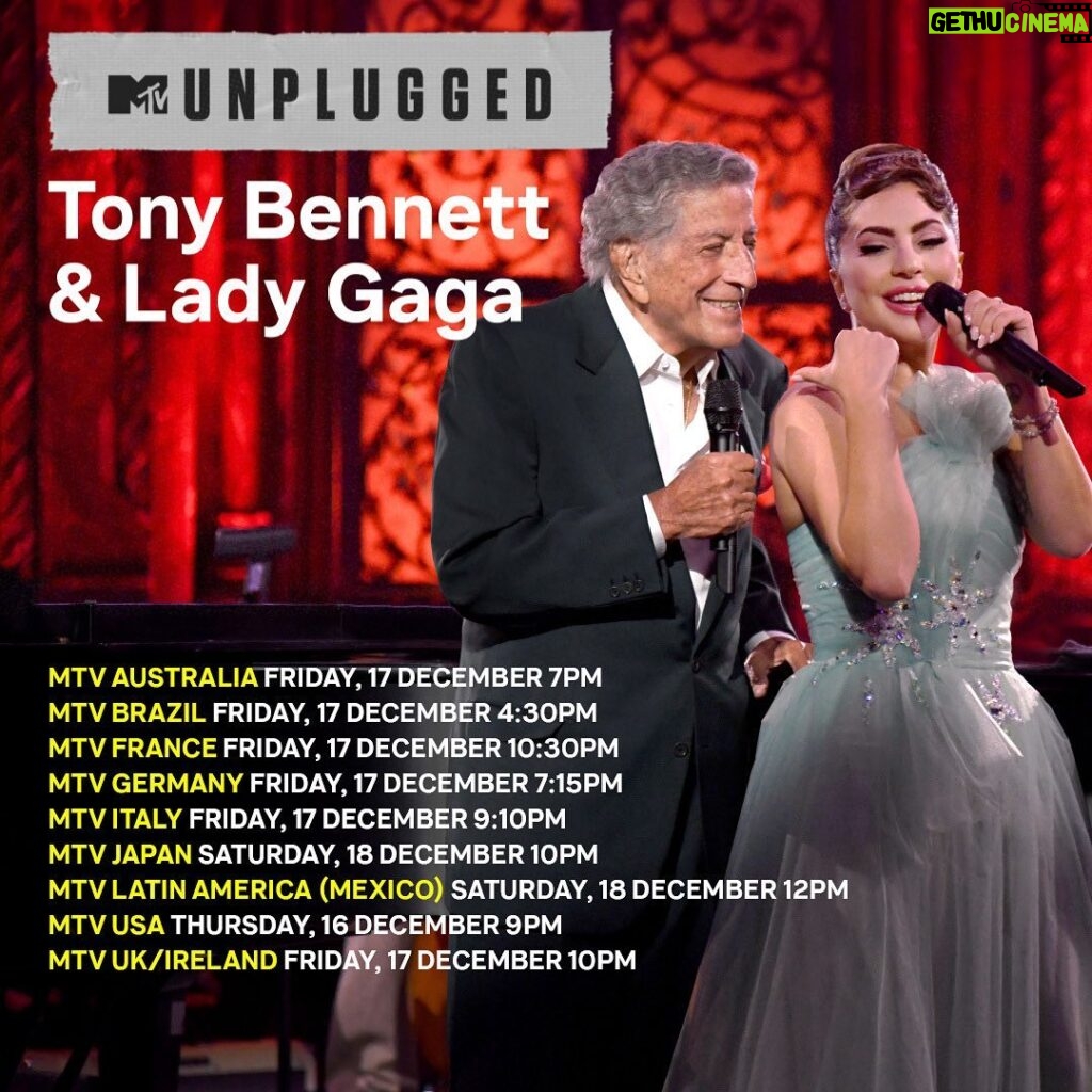 Lady Gaga Instagram - Tune in tonight to celebrate #LoveForSale with @itstonybennett and me during our #MTVUnplugged special! Join us at 9/8c on @MTV 🎺❤️