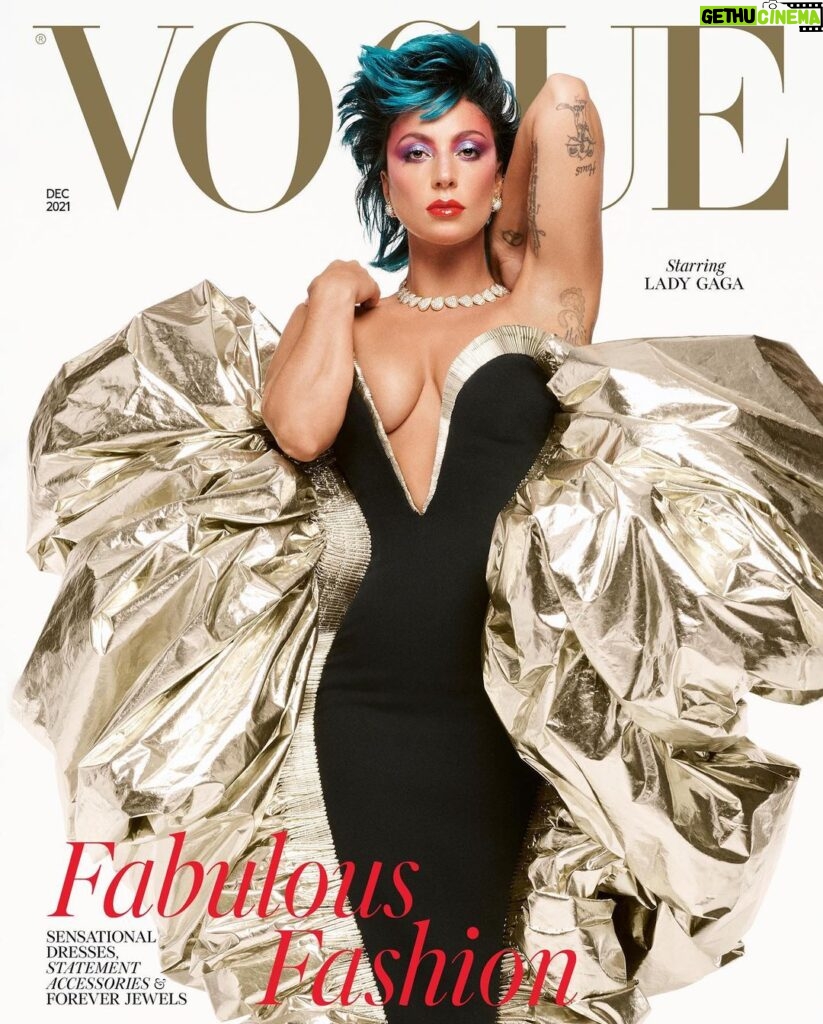 Lady Gaga Instagram - @BritishVogue December 2021   Interview by @GilesHattersley Photography by #StevenMeisel Styled by @Edward_Enninful Hair by @GuidoPalau Makeup by @PatMcGrathReal Nails by @JinSoonChoi Entertainment Director At Large @jilldemling Production by @ProdN_ArtAndCommerce