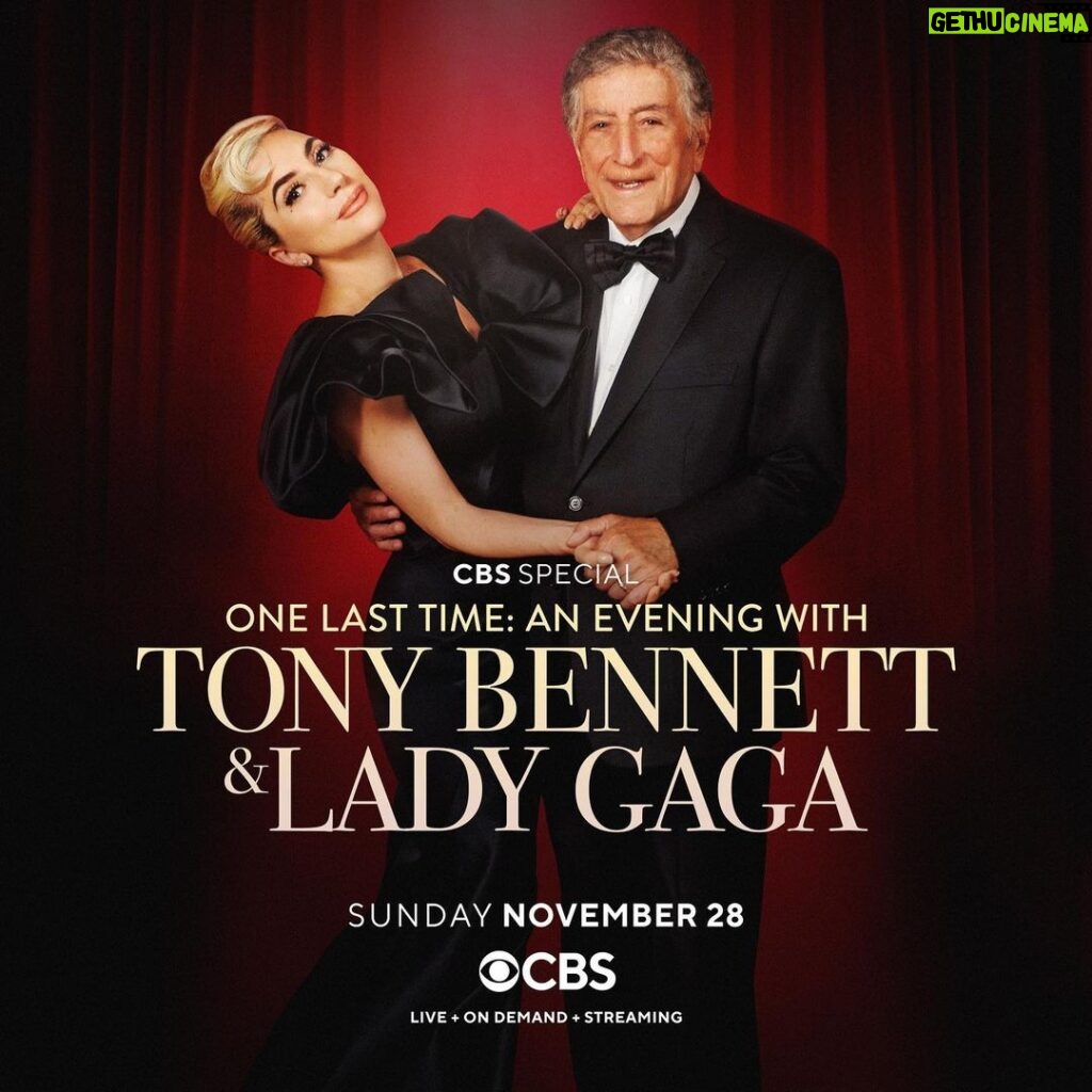 Lady Gaga Instagram - One Last Time: An Evening With Tony Bennett & Lady Gaga 🤍 Join @itstonybennett and me on Sunday, November 28th at 8PM ET/PT on CBS ✨