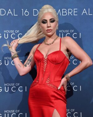 Lady Gaga Instagram - I cried all day doing press in Milan. I am so grateful and humbled to be in our movie #HouseOfGucci. Coming Thanksgiving! Father, Son, and tonight…Haus of @Versace. ❤️❤️❤️