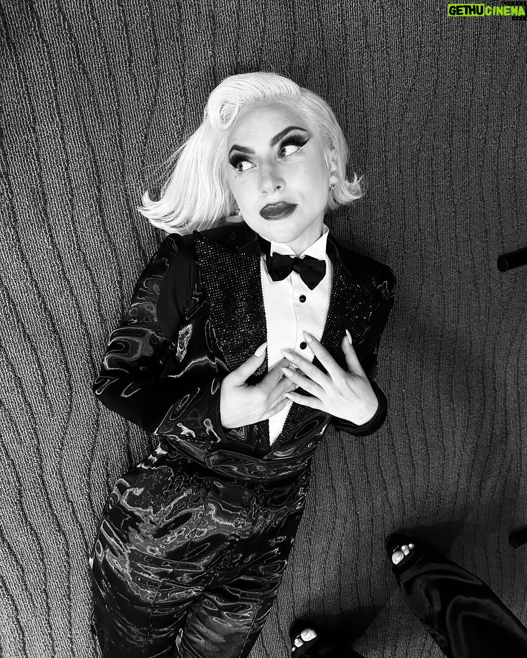 Lady Gaga Instagram - Tuxedo is my underwear🎺