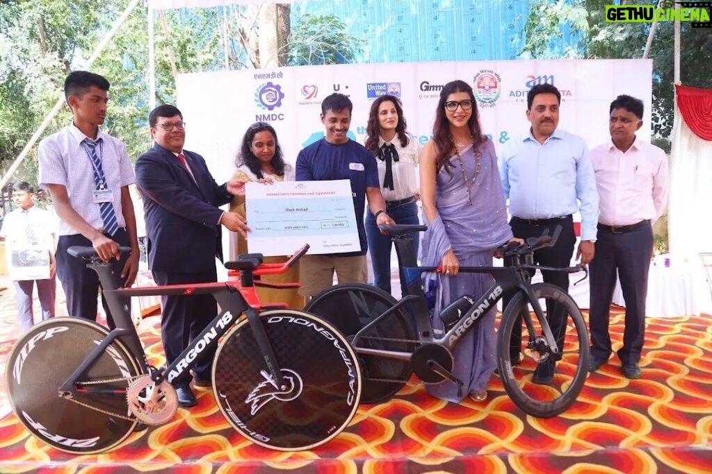 Lakshmi Manchu Instagram - Gratitude to the incredible @lakshmimanchu 🙏 Your presence illuminated our 12th Presentation and Felicitation Ceremony, where we distributed artificial limbs, wheelchairs, and sports equipment and felicitated para athletes who have won at the international level.Your support makes you a powerhouse in our journey of empowerment. Thank you for being a pillar to our organization! ⚡ Supporters - @nmdcltd @gmmco_cat @ust.global @unitedwayhyd @swathinimmagadda @navodayollam @jawahar.navodaya.vidyalaya AMF Infinity Para Sports Academy & Rehabilitation Center