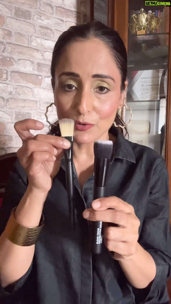 Lataa Saberwal Instagram - Which is the correct foundation brush for a flawless finish?? 3 types of foundation brushes. WHICH ONE IS YOUR FAVOURITE? Comment ❤️ Brushes @trysugar @amazondotin #lataasaberwal #authenticallylataa #nofilter #makeupbrushes #makeuptutorial #makeupbrush #makeuinfo #lataasaberwal #latasabharwal #makeupideas