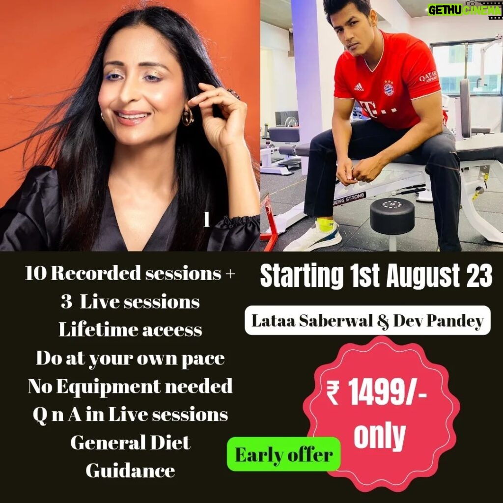Lataa Saberwal Instagram - RECORDED SESSIONS+ LIVE 🔴 WITH ME & DEV. ON YOUR REQUEST. ₹1499/- EARLY BIRD OFFER. ENROLMENT LINK IN STORY @coach_devpandey #lataasaberwal