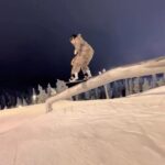 Laurie Blouin Instagram - Bit of sketchiness but a lotta fun🙃 Shoutout to @charlesbeckinsale for always building the best setups 🙌🏻 #Snowboarding #Finland @ruka_park