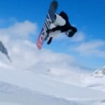Laurie Blouin Instagram - Loooove this drone angle😍 #Snowboarding #TheNines 🎥 @shaggyfpv @thenines.cc