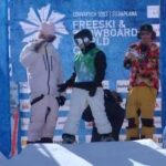 Laurie Blouin Instagram - Best way to end the contest season🙏🏻🥈 Stoked to be sharing the podium with these two queens👸🏼!! Now it’s time to enjoy some spring boarding🤩♥️ #Snowboarding 📷 @borja_azurmendi & @fabiangattlen Corvatsch Glacier
