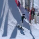 Laurie Blouin Instagram - What a day in Corvatsch!! Stoked to move onto sunday’s finals😁 Swipe to watch my run!! #Snowboarding #SpringBoarding Corvatsch Glacier