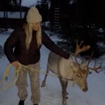Laurie Blouin Instagram - Reindeers, snowboarding and northern lights 🙌🏻🤍 #Finland #Snowboarding #WinterWonderland Kitkajärvi, Kuusamo