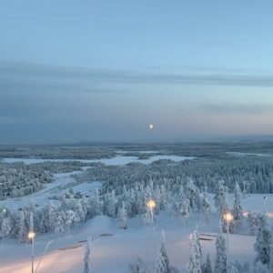 Laurie Blouin Instagram - Reindeers, snowboarding and northern lights 🙌🏻🤍 #Finland #Snowboarding #WinterWonderland