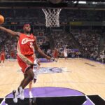 LeBron James Instagram - First game ever-October 29th 2003 Last Night-October 29th 2023 Exactly 20 years apart! 🤦🏾‍♂️😱 WILD!!! #ThekidfromAkron🤴🏾 #StriveforGreatness🚀. 📸 Rocky Widner 🫡