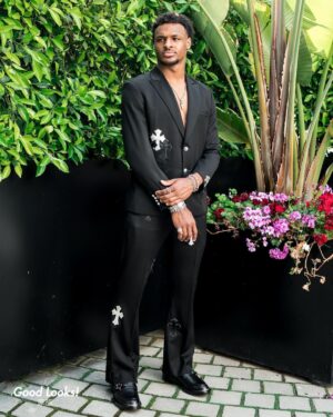 LeBron James Instagram - TOUGH🔥🔥🔥🔥🔥🔥🔥🔥🔥Chrome Hearts Big Steppa VIBEZ!!! #Prom2023 #HandsomeYoungMan @bronny. P.S. The best Prom outfit of ALL-TIME!! Insane!!!