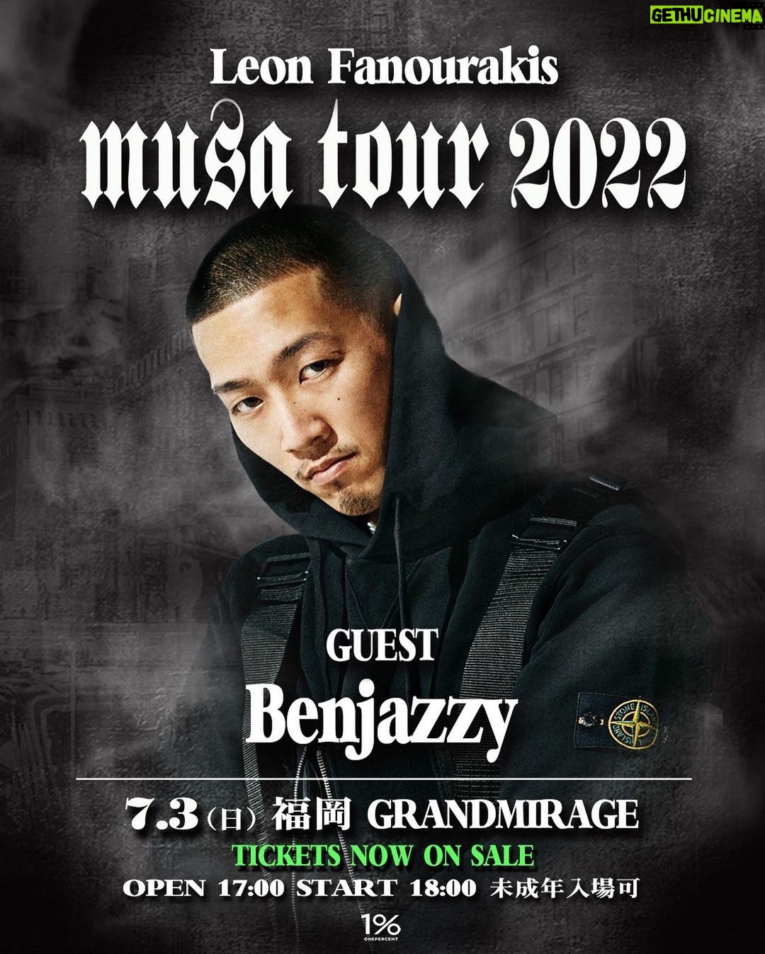 Leon Fanourakis Instagram - 今日は当日券もあるよ❤️🔥 福岡でワンマンライブ with @benjazzy_breath @santaworldview.official @dj_inergy 🦁 オープン 17時 スタート 18時 未成年入場可💪 ワンマンライブ初日 気合い入ってます😆 @badhop_official @evol_grandmirage @onepercent.jp 福岡市
